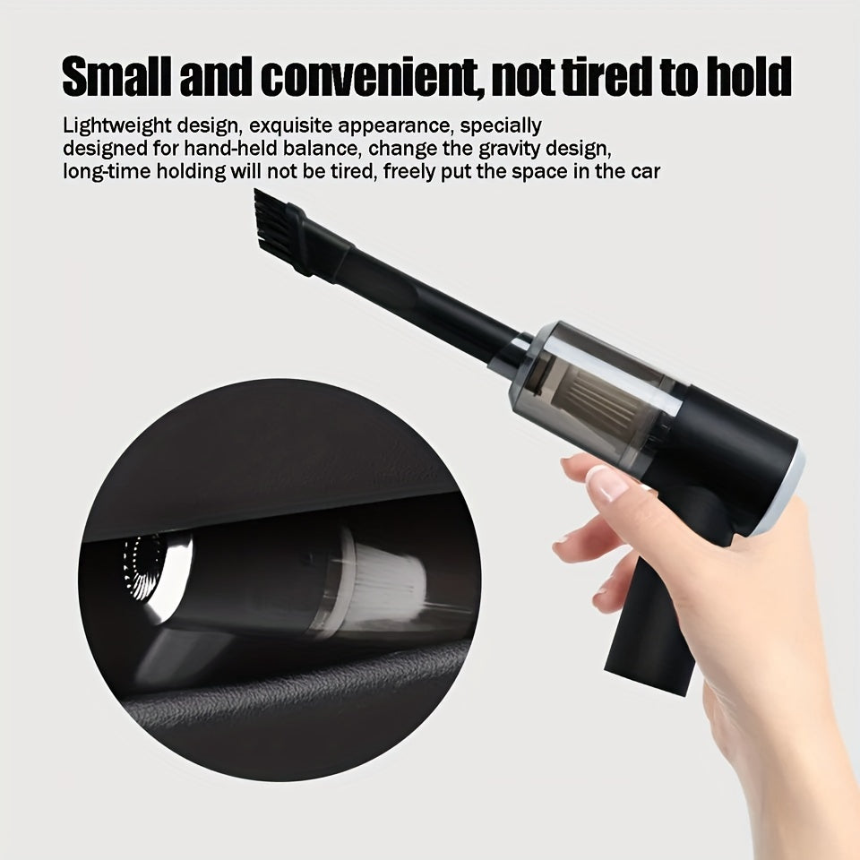 Car Vacuum Cleaner 3 in 1 with 3 Attachments & Blower | Cordless Handheld Vacuum Cleaner for Wet & Dry Cleaning for Home/Office/Car/Keyboard/Travel/Sofa/Office (1BLACK)