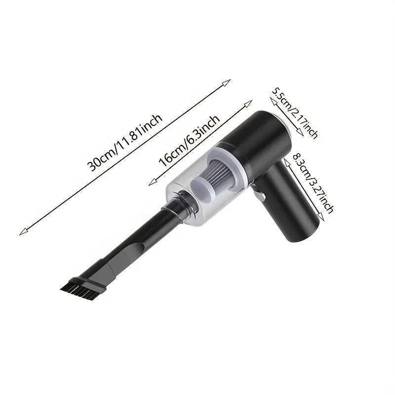 Car Vacuum Cleaner 3 in 1 with 3 Attachments & Blower | Cordless Handheld Vacuum Cleaner for Wet & Dry Cleaning for Home/Office/Car/Keyboard/Travel/Sofa/Office (1BLACK)