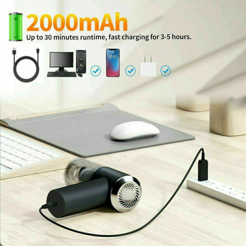 Car Vacuum Cleaner 3 in 1 with 3 Attachments & Blower | Cordless Handheld Vacuum Cleaner for Wet & Dry Cleaning for Home/Office/Car/Keyboard/Travel/Sofa/Office (1BLACK)