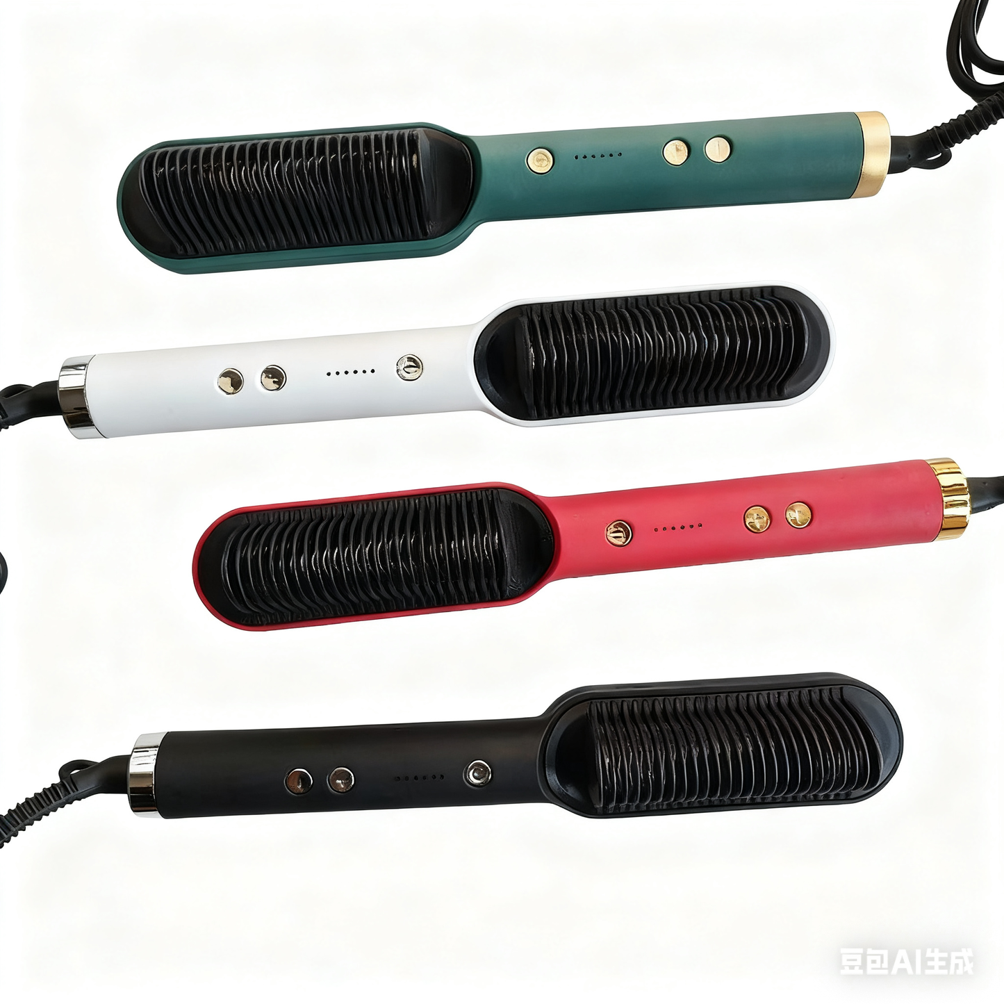 909 Hair Straightener Brush Straightener Comb with Ceramic PTC Heating, 5 Temp Settings Straightening Brush or Women, Professional Hair Tools for Styling (MULTICOLOR) B398